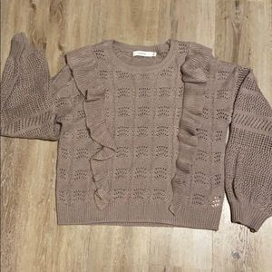 Ruffle front JustFab sweater